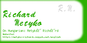 richard metyko business card